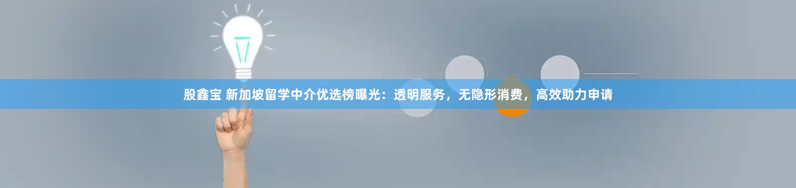 股鑫宝 新加坡留学中介优选榜曝光：透明服务，无隐形消费，高效助力申请